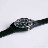 Vintage 1990 Swatch GB722 Nero Uhr | 90er Jahre schwarz Swatch Mann Uhr