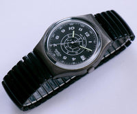 80er Jahre Stahlfedern GX406 Schwarz swatch Uhr | 1989 Datum swatch Mann