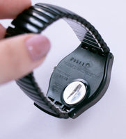 80er Jahre Stahlfedern GX406 Schwarz swatch Uhr | 1989 Datum swatch Mann