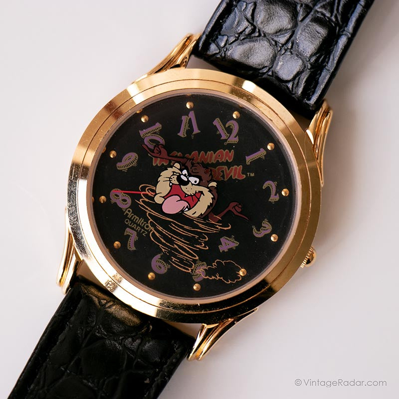 Schwarz Tasmanian Devil Armitron Uhr Jahrgang Looney tunes Uhr