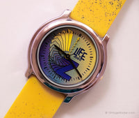 Vintage Yellow & Blue LIFE by ADEC Watch | Citizen Alarm Quartz Watch