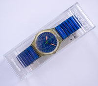 Blue 90s Dropá gk708 Swatch Uhr | Geometrische Schweizer Swatch Mann Uhr