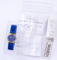 Blue 90s Dropá GK708 Swatch reloj | Geométrico suizo Swatch Caballero reloj