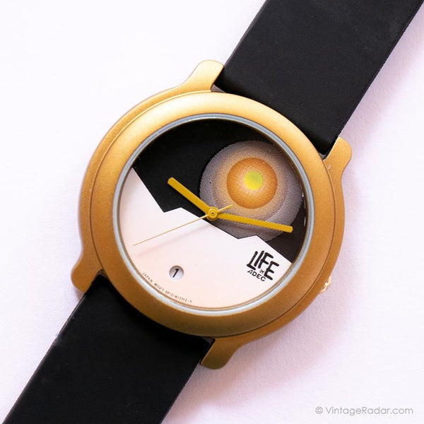Life d'or vintage par ADEC montre | Quartz au Japon par Citizen montre