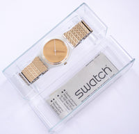 Rare 1999 Goldpapier GW124 Gold Swiss swatch شاهد مع المربع الأصلي