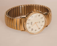 Vintage 1990er Gold Timex Indiglo -Datum Uhr | 90er Jahre elegant Timex Uhr