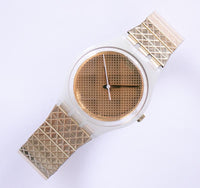 Rare 1999 Goldpapier GW124 Gold Swiss swatch reloj con caja original