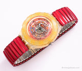 Rote Marine SDK114 Vintage swatch | Atemberaubendes Skelettschweizer Uhr