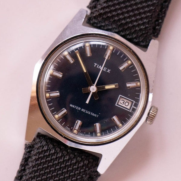 Raro vintage azul marino azul Timex Marlin mecánico reloj Esfera de Inglaterra