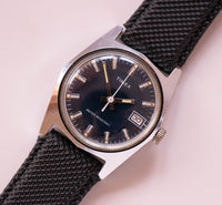 Rari uomini blu navy vintage Timex Dia quadrante meccanico Marlin Inghilterra