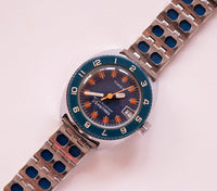 السبعينيات من القرن الماضي النادر الأزرق Timex ساعة ميكانيكية | كلاسيكي Timex راقب