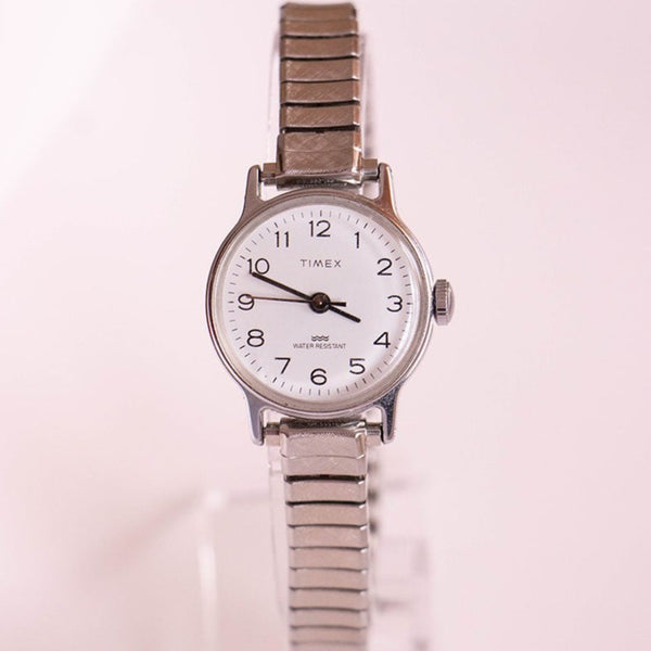 Damas Mecánica de tonos plateados Timex reloj | Nos vintage Timex para mujeres