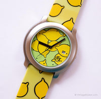 Vida vintage de Adec Lemon reloj | Estampado de limón amarillo y verde reloj