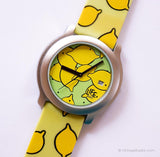 Vintage Life by Adec Lemon montre | Impression au citron jaune et vert montre