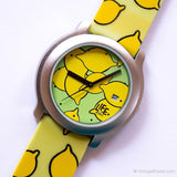 Vintage Life von ADEC Lemon Uhr | Gelb & grüner Zitronenabdruck Uhr
