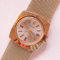 1967 raro lussuoso meccanico oro placcato Timex Guarda le donne
