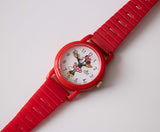 Jahrgang Minnie Mouse Lorus Quarz Uhr | Rote Minnie -Frauen Uhr
