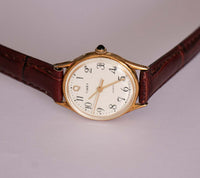 Vintage Gold-Ton Timex Quarz Uhr | Klassische 90er -Damen Timex Uhr