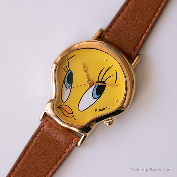 1997 Vintage Gold-Tone Tweety Uhr für sie | Armitron Looney Tunes Uhr
