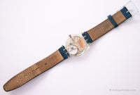 Vintage BLUE LACQUER GK713 Swatch Watch | Day Date Swatch Gent