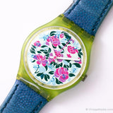 MAZZOLINO GG115 Vintage Swatch Watch | 1992 Floral Swatch Watch