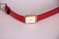 نغمة ذهبية مستطيلة Timex ساعة المرأة | 90s خمر Timex كوارتز