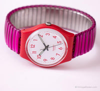 CREAM JAM GR150 Swatch Watch | Minimalist Red Swatch Watch Vintage