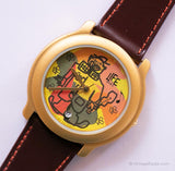 Vintage Doodle Art Life de Adec reloj | Citizen Cuarzo de Japón reloj