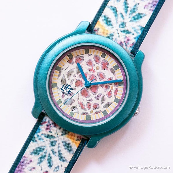 Vintage Blue Blumenleben von ADEC Uhr | Damen Japan Quarz Uhr
