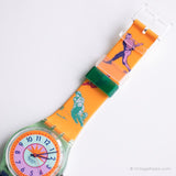 خمر 1992 Swatch GG117 Curling Watch | 90s ملونة Swatch جنت