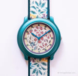 Life floral bleu vintage par ADEC montre | Mesdames Japan Quartz montre