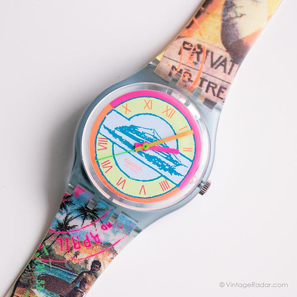1993 Swatch Postal de GN127 reloj | Condición de menta 90s Swatch Caballero