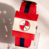 RARE Red & White Mechanical Kelton Watch | Square Vintage Kelton Watch