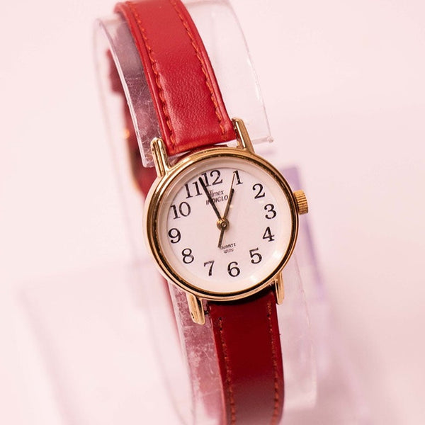 De las mujeres Timex Indiglo reloj con cuero rojo reloj Correa