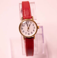 Womens Timex Indiglo Watch with a Red Leather Watch Strap
