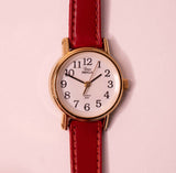 Aux femmes Timex Indiglo montre avec un cuir rouge montre Sangle