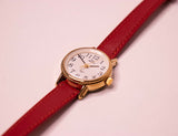 Damen Timex Indiglo Uhr mit einem roten Leder Uhr Gurt