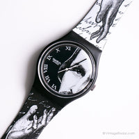 1992 Swatch GB149 regard montre | Vintage des années 90 en noir et blanc Swatch