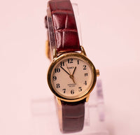 Vintage Timex Easy Reader Watch for Women Brown Strap