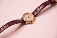 Jahrgang Timex Einfacher Leser Uhr Für Frauen brauner Riemen