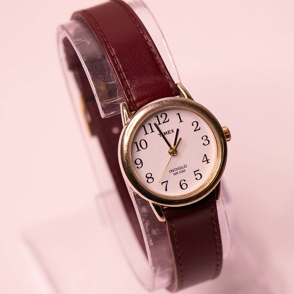 Timex Indiglo WR 30m montre avec un cadran blanc et une lumière