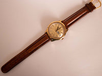 Raro maschi tono in oro Timex Orologio automatico con funzione Day and Date