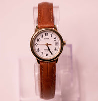 Cuir brun vintage Timex montre pour les femmes 1990