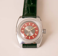 Antiguo Kelton Reloj mecánico impermeable con dial rojo