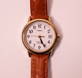 Pelle marrone vintage Timex Guarda per le donne anni '90