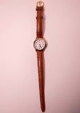 Vintage braunes Leder Timex Uhr Für Frauen 1990er Jahre