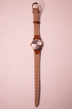 Vintage Brown Leather Timex Watch for Women 1990s