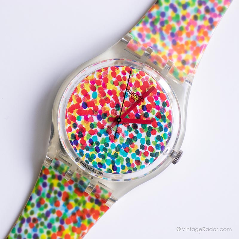 RARE 1992 Swatch GZ121 LOTS OF DOTS Watch | Collector Specials