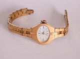 Gold-tone Mechanical Ladies Timex Watch | Vintage Timex Dress Watch - Vintage Radar