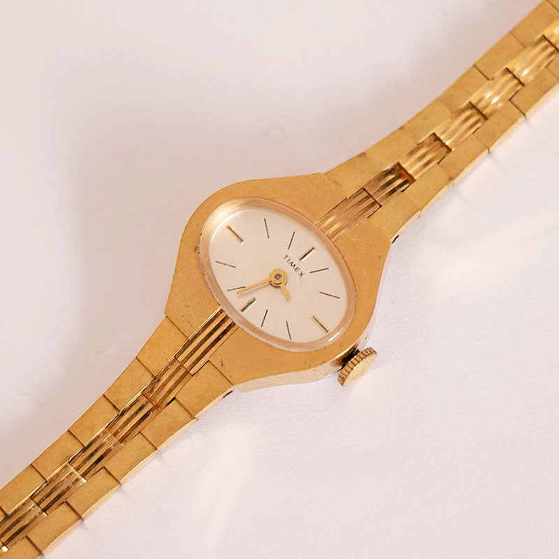 Gold-tone Mechanical Ladies Timex Watch | Vintage Timex Dress Watch ...